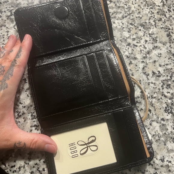 NWT! HOBO Black Leather Tri-Fold Wallet - Picture 2 of 3